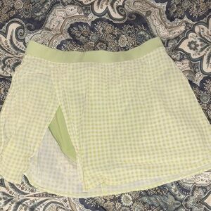 ALO Yoga Light Green Gingham Mesh Skirt